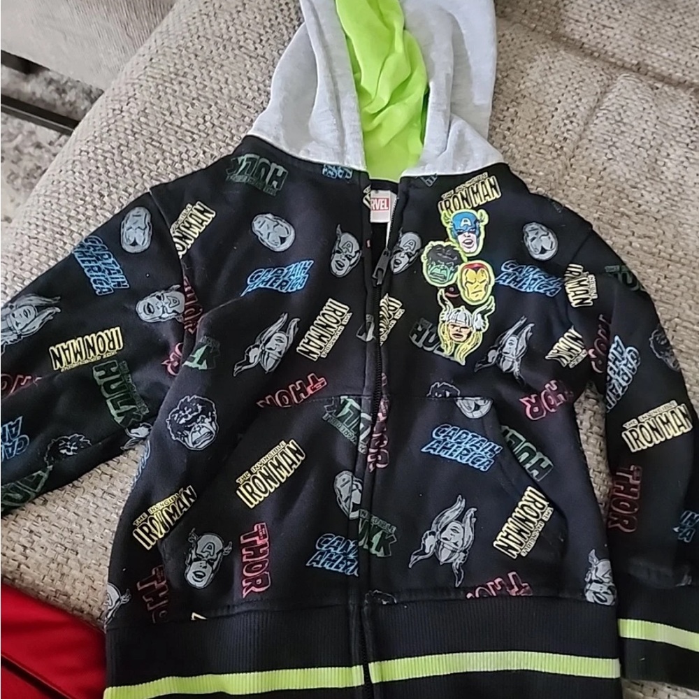 Marvel Kids Hoodie - Black with Neon Accents 3T